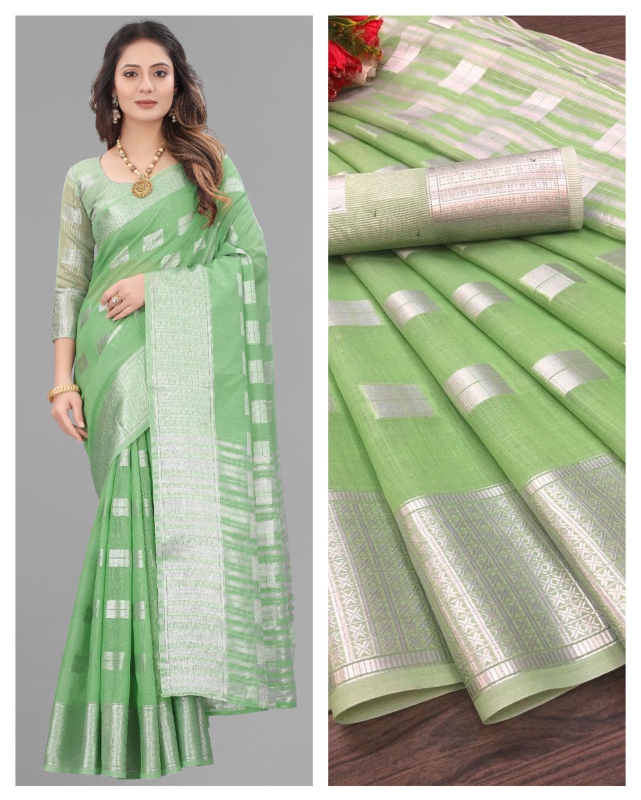 Aab Soft Linen Silk Designer Saree Catalogue